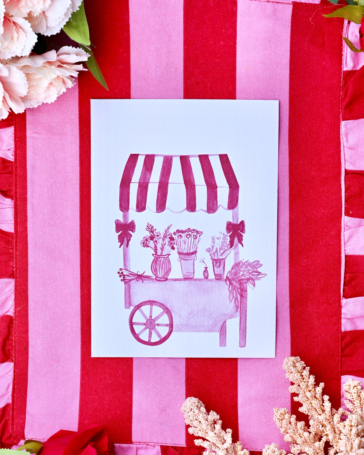 Flower Cart - A5 Art Print