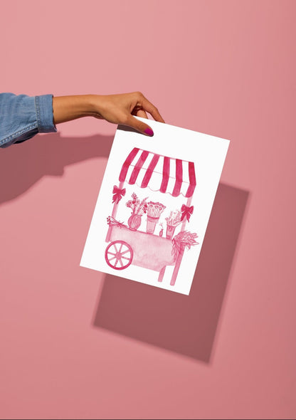 Flower Cart - A5 Art Print